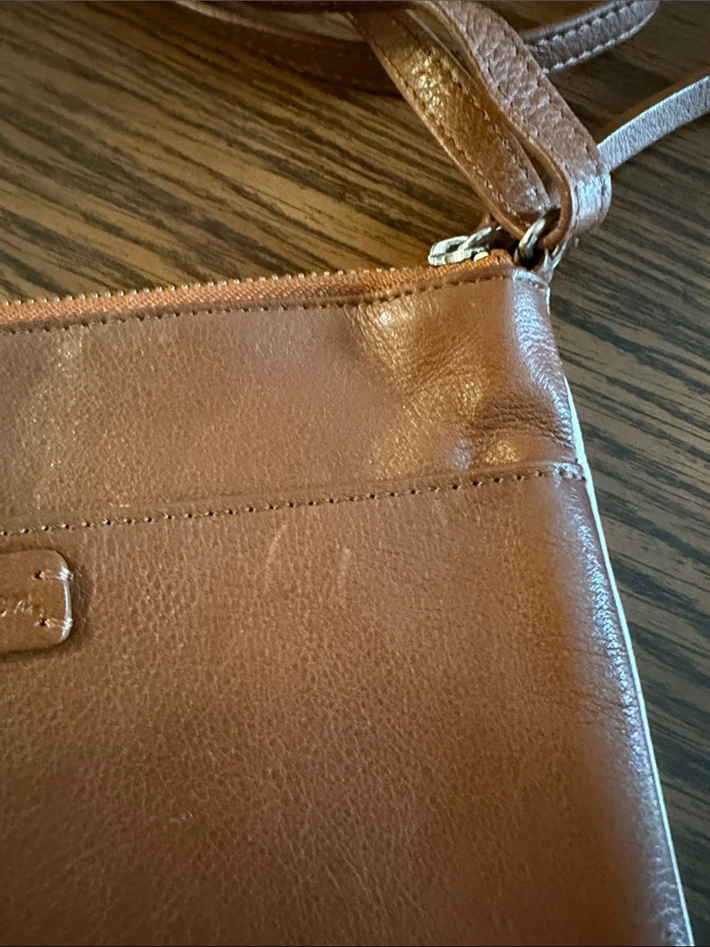 Brighton White Crossbody Bag with Blue Floral Embroidery